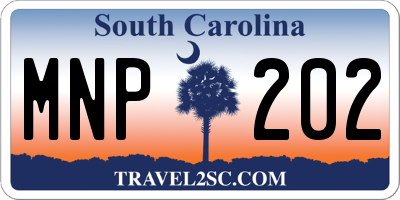 SC license plate MNP202