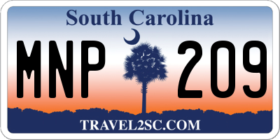 SC license plate MNP209