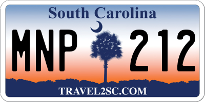 SC license plate MNP212