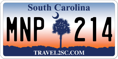 SC license plate MNP214