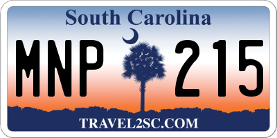 SC license plate MNP215