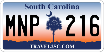 SC license plate MNP216