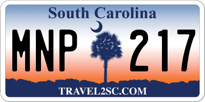 SC license plate MNP217