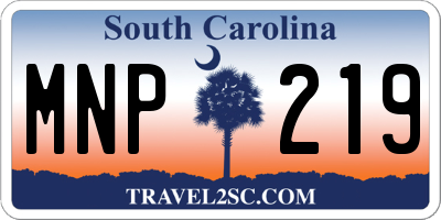 SC license plate MNP219