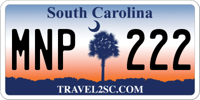 SC license plate MNP222