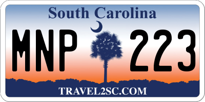 SC license plate MNP223