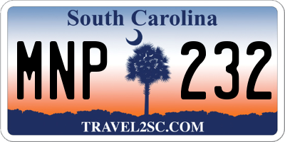 SC license plate MNP232