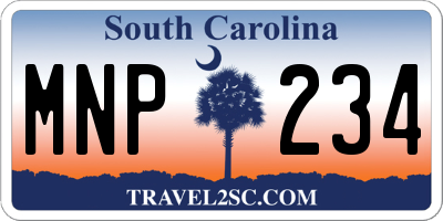 SC license plate MNP234
