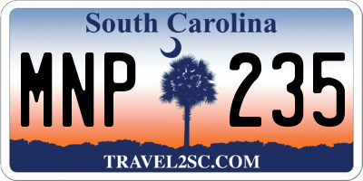 SC license plate MNP235