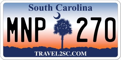 SC license plate MNP270