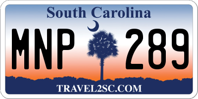 SC license plate MNP289