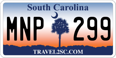 SC license plate MNP299