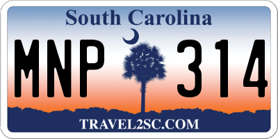 SC license plate MNP314