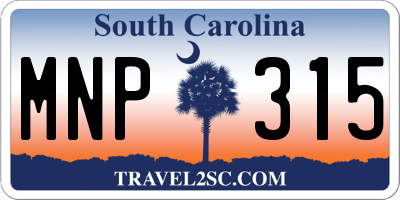 SC license plate MNP315