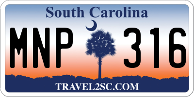 SC license plate MNP316