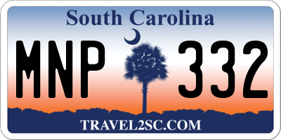 SC license plate MNP332