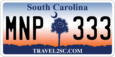 SC license plate MNP333