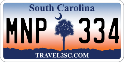 SC license plate MNP334