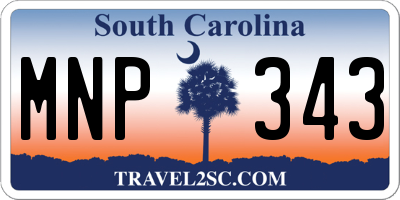 SC license plate MNP343