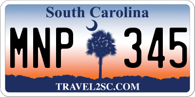 SC license plate MNP345