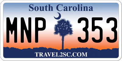 SC license plate MNP353