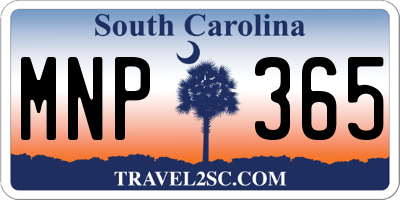 SC license plate MNP365