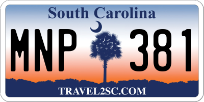 SC license plate MNP381