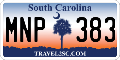 SC license plate MNP383