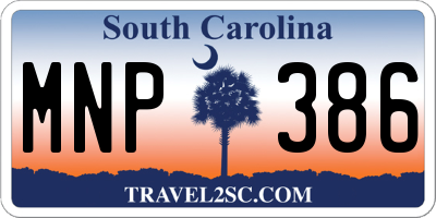 SC license plate MNP386