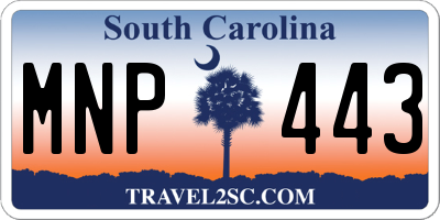 SC license plate MNP443