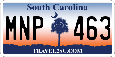 SC license plate MNP463