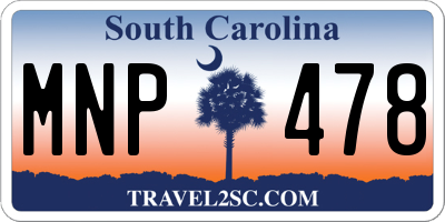 SC license plate MNP478