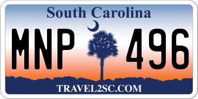 SC license plate MNP496