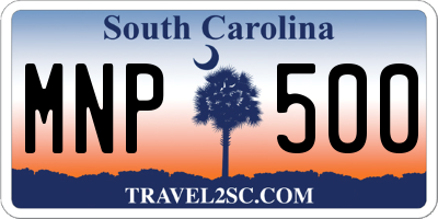 SC license plate MNP500