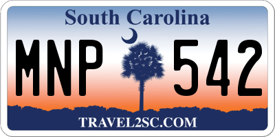 SC license plate MNP542
