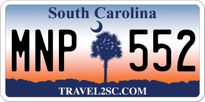 SC license plate MNP552