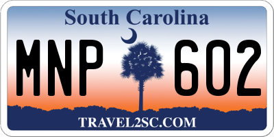 SC license plate MNP602