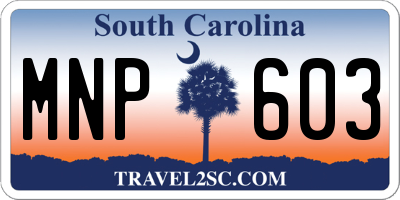 SC license plate MNP603