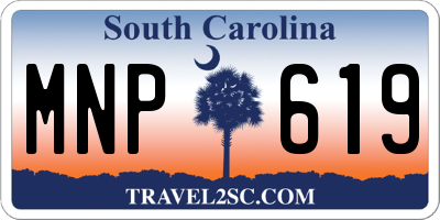 SC license plate MNP619