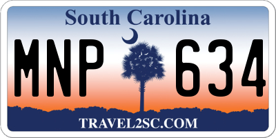 SC license plate MNP634