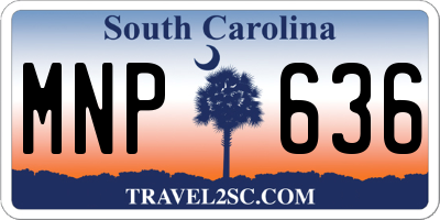 SC license plate MNP636