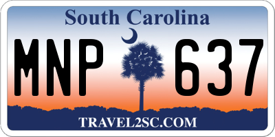SC license plate MNP637