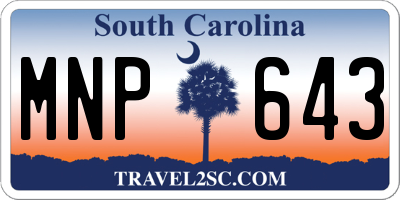 SC license plate MNP643