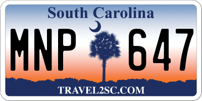 SC license plate MNP647