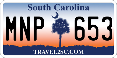 SC license plate MNP653