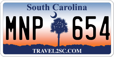 SC license plate MNP654