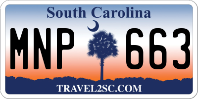 SC license plate MNP663