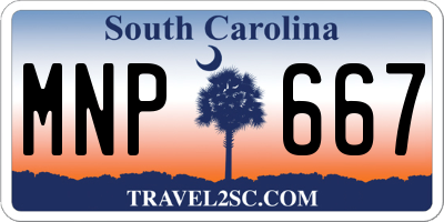 SC license plate MNP667