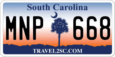 SC license plate MNP668