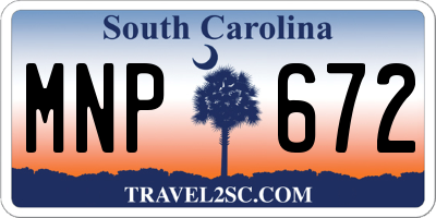 SC license plate MNP672